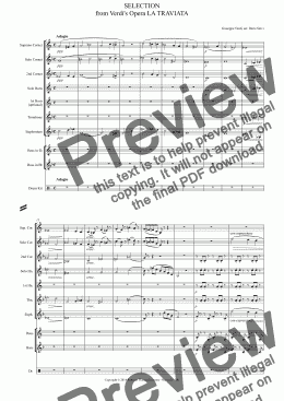 page one of SELECTION  from Verdi’s Opera LA TRAVIATA