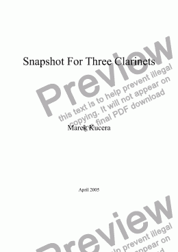 page one of Snapshot For Three Clarinets