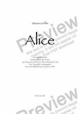 page one of Alice - a musical for schools (VOCAL SCORE)