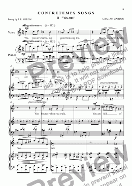 page one of *SONG CYCLE - CONTRETEMPS SONGS No.2 "Yes, but"