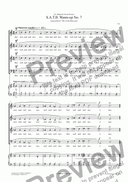 page one of WARM-UP No.7 for Choir SATB (Particularly for 7ths in the Bass part)