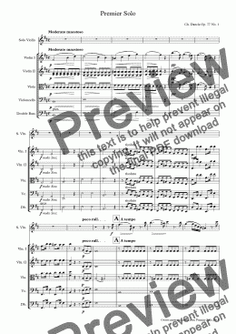 page one of Dancla Premier Solo for Violin and String Orchestra