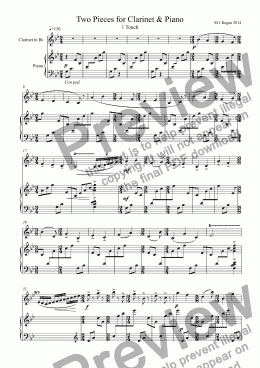 page one of Two Pieces for Clarinet & Piano