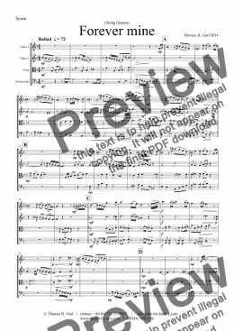 page one of Forever mine - Ballad (String Quartet)