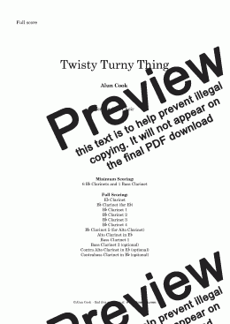 page one of Twisty Turny Thing (Clarinet Choir)