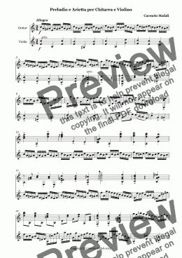 page one of Preludio e Arietta per Chitarra e Violino