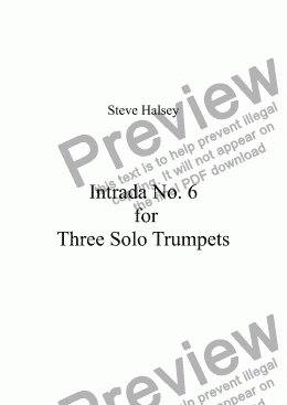 page one of Intrada No. 6  for   Three Solo Trumpets