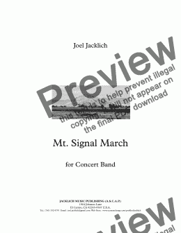 page one of Mt. Signal March (Band)