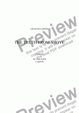 page one of CAROL – 'THE TRUTH FROM ABOVE'  A new setting for Choir SATB a cappella