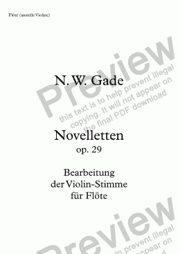 page one of Gade, Novelletten op. 29 – Flöte (anstelle Violine)