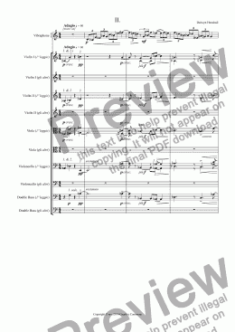 page one of Concerto for Percussion and Strings  (II - Vibraphone & strings) [+mp3]