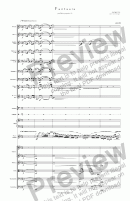 page one of Hue, Fantasia for flute & small orchestra