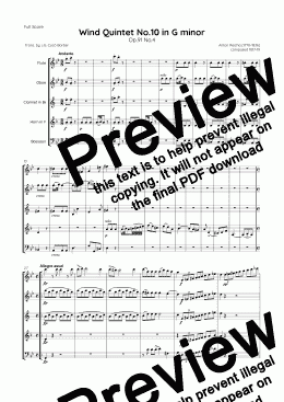 page one of Reicha - Wind Quintet No.10 in G minor