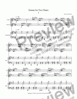 page one of Sonata for Two Flutes