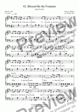 page one of Blessed Be the Fountain - Easy Piano 42