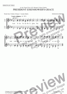 page one of GRACE - No.65 of 252 GARTON GRACES Mainly for  Female Voices but sometimes Mixed. 'PRESIDENT EISENHOWER’S GRACE' for SSAA a cappella