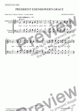 page one of GRACE - No.65b of 252 GARTON GRACES Mainly for  Female Voices but sometimes Mixed. ’PRESIDENT EISENHOWER’S GRACE’ Version for SATB a cappella