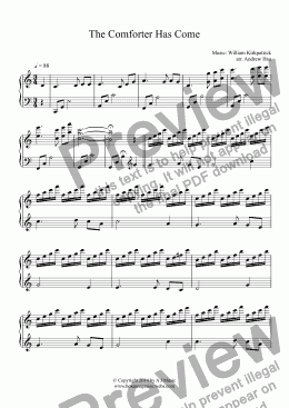 page one of The Comforter Has Come - Solo Piano
