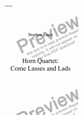 page one of Horn Quartet: Come Lasses and Lads