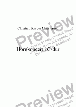 page one of Hornkoncert i C-major