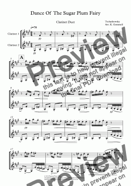 page one of Dance Of  The Sugar Plum Fairy: Clarinet Duet