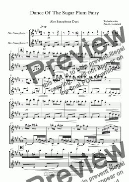 page one of Dance Of  The Sugar Plum Fairy: Alto Saxophone Duet