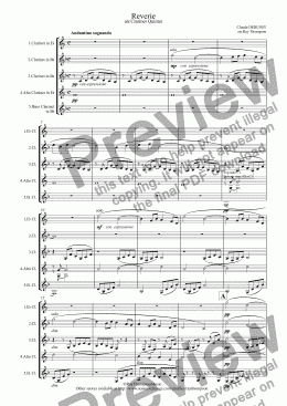 page one of Debussy: "Reverie" (clarinet quintet)