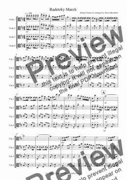 page one of Radetzky March for Viola Quartet