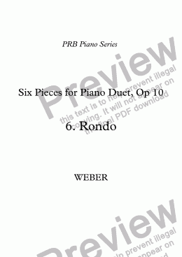 page one of PRB Piano Series: Six Pieces for Piano Duet - (6) Rondo