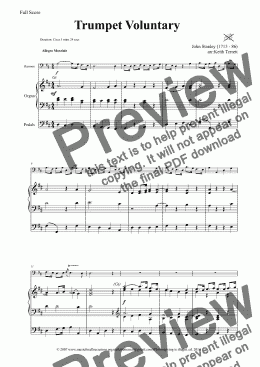 page one of Stanley Trumpet Voluntary for Bassoon & Organ + Pedals