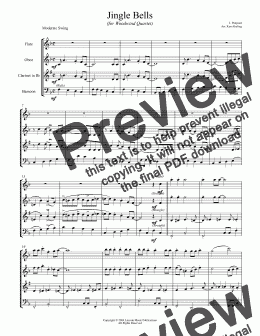 page one of Jazz Christmas - Jingle Bells (Woodwind Quartet)