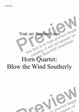 page one of Horn Quartet: Blow the Wind Southerly