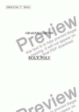 page one of GRACE - No.77 of 252 GARTON GRACES Mainly for  Female Voices but sometimes Mixed. 'ROLY, POLY' Light-hearted Grace for SSAA a cappella