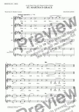 page one of GRACE - No.124 of 252 GARTON GRACES Mainly for  Female Voices but sometimes Mixed. 'ST. MARTHA’S GRACE' For SSAA a cappella