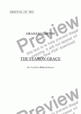 page one of GRACE - No.154 of 252 GARTON GRACES Mainly for  Female Voices but sometimes Mixed. 'THE FEARON GRACE' No. 4 of Five Biblical Graces for SSA a cappella