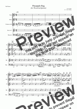 page one of Joplin - Pineapple Rag (Woodwind Quintet)