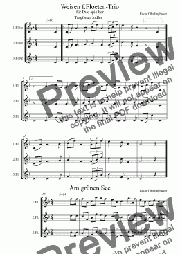 page one of Weisen f.Floeten-Trio