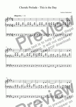 page one of Chorale Prelude - This is the Day
