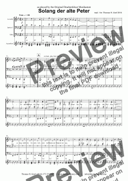 page one of Solang der alte Peter - Quartet