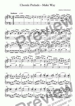 page one of Chorale Prelude - Make Way