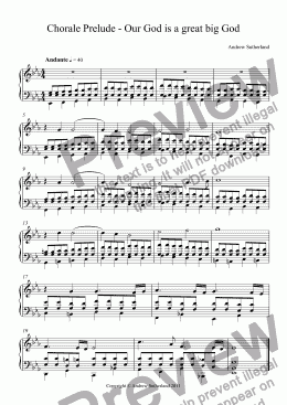 page one of Chorale Prelude - Our God is a great big God
