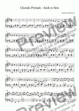 page one of Chorale Prelude - Seek ye first