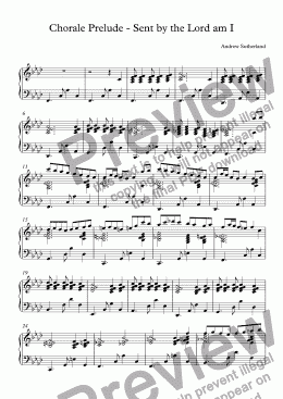 page one of Chorale Prelude - Sent by the Lord am I