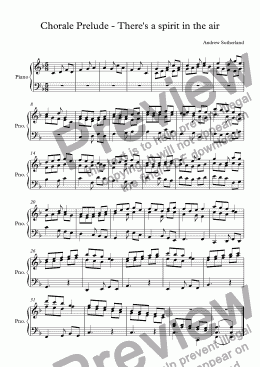 page one of Chorale Prelude - There’s a spirit in the air