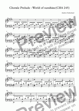 page one of Chorale Prelude - World of sunshine(CH4 245)