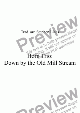 page one of Horn Trio: Down by the Old Mill Stream