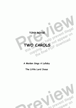 page one of Carols: Two Carols - SATB & Organ