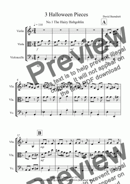 page one of 3 Halloween Pieces for String Trio