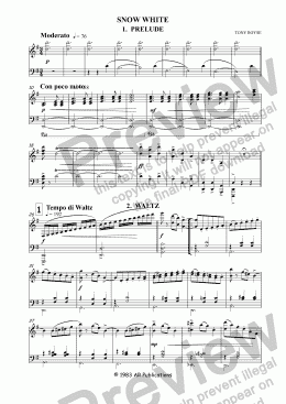 page one of Ballet: Snow White Complete Piano reduction