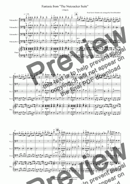 page one of March (Fantasia from Nutcracker) for Cello Quartet